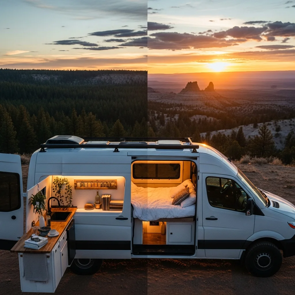 road tripping in a campervan