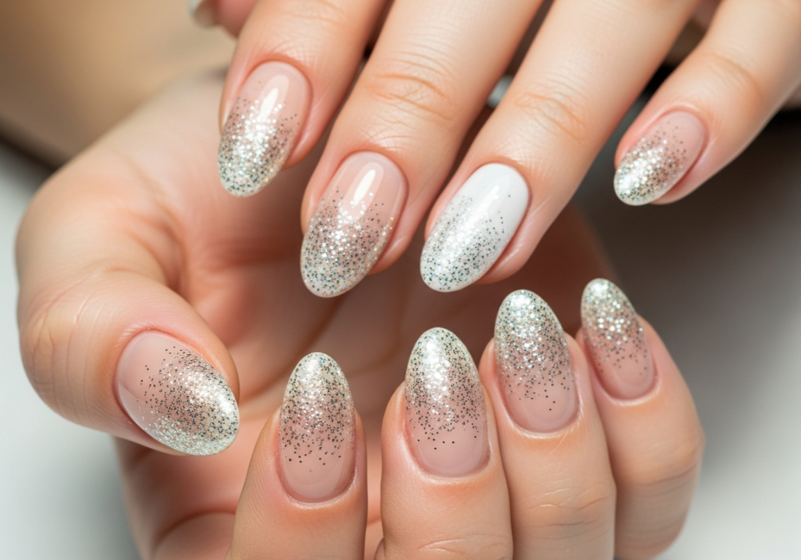 Glitter Gradient Tips
Chic Oval Nail Designs