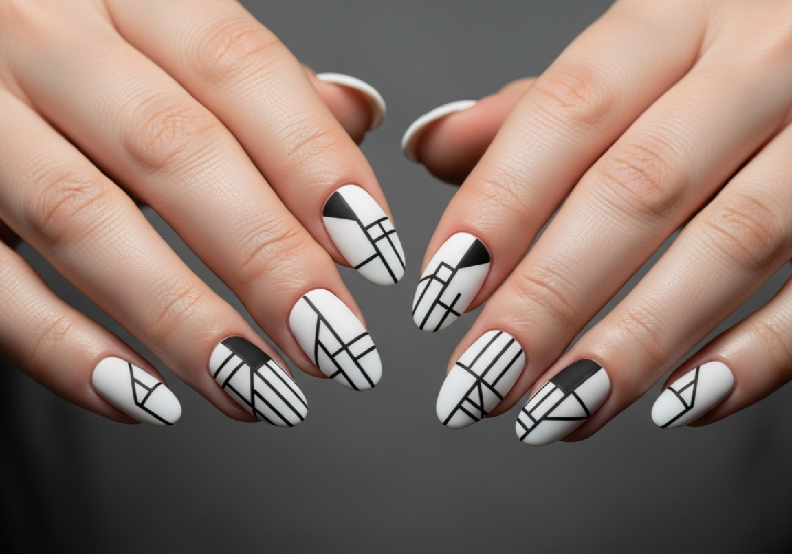 Geometric Precision
Chic Oval Nail Designs