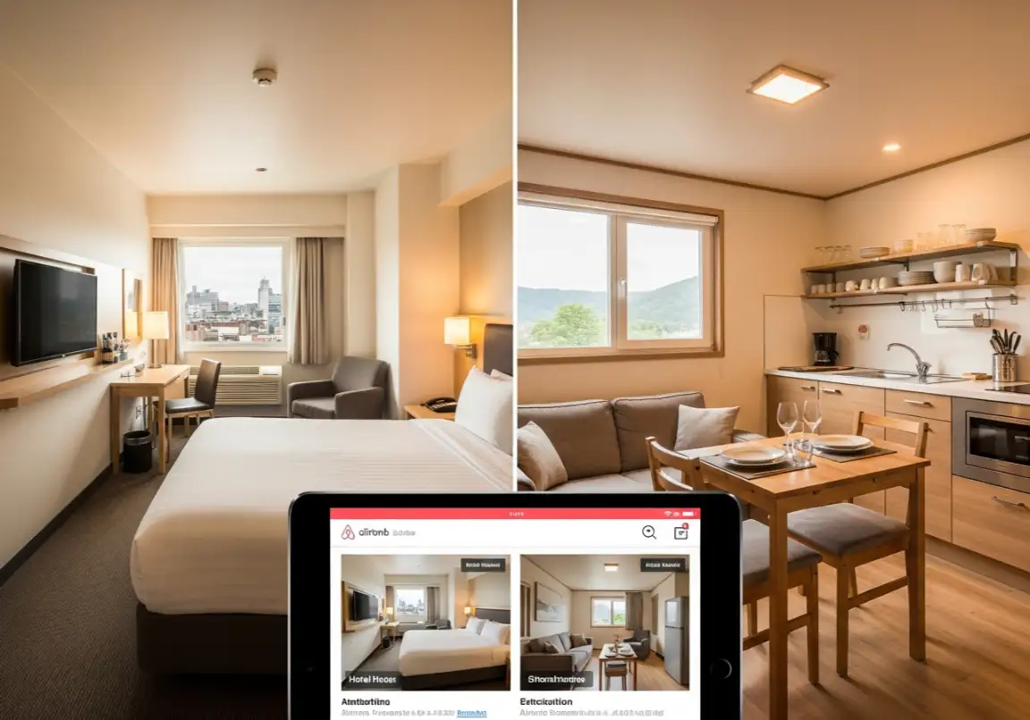 Comparing budget hotel and vacation rental options to plan a vacation on a budget