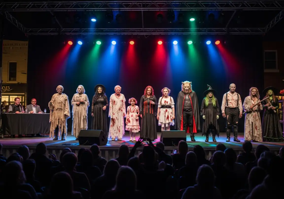 Nightmare on Chicago Street in Elgin costume contest with elaborate Halloween costumes