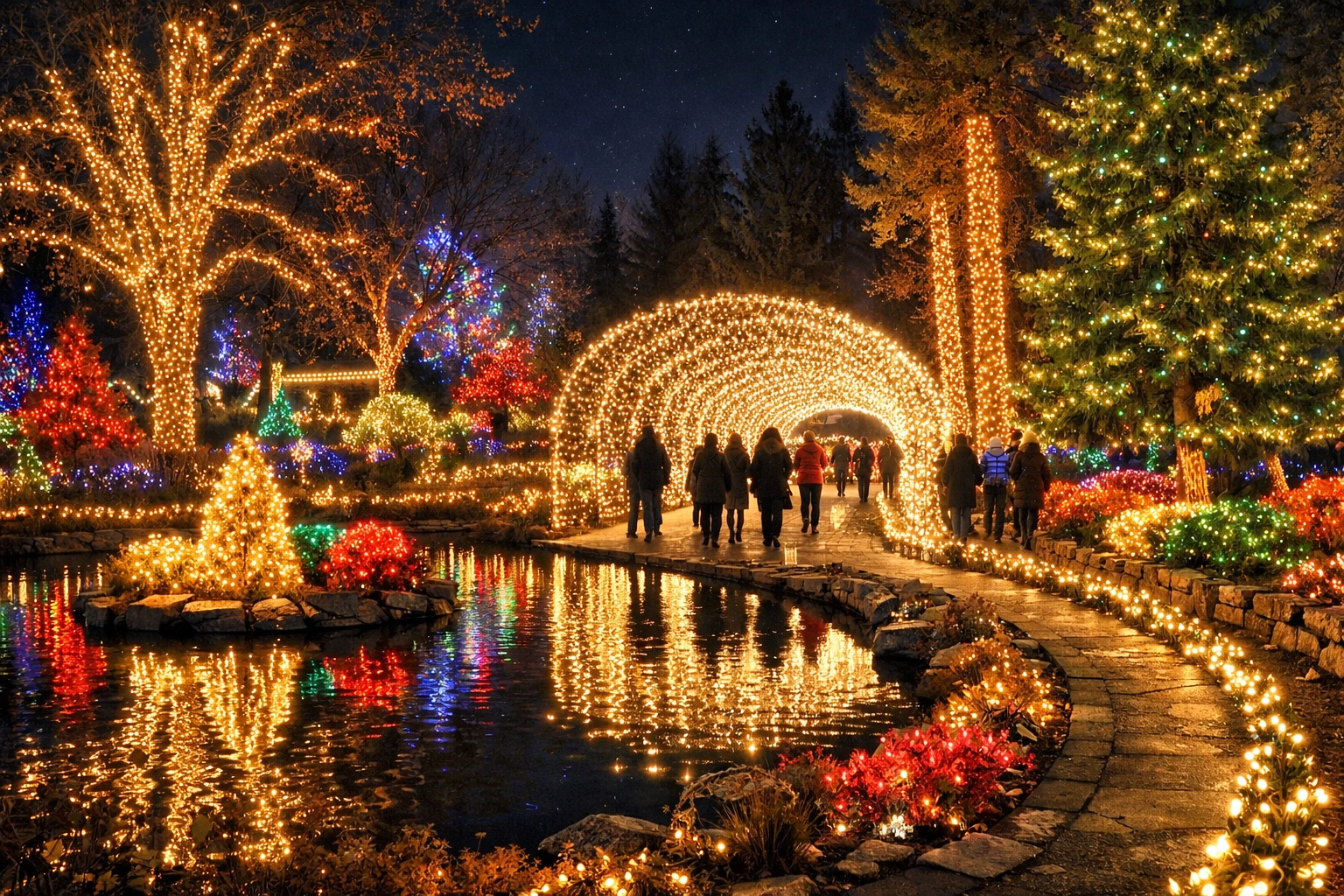 Walk Through the Holiday Light Show at Rotary Botanical Gardens