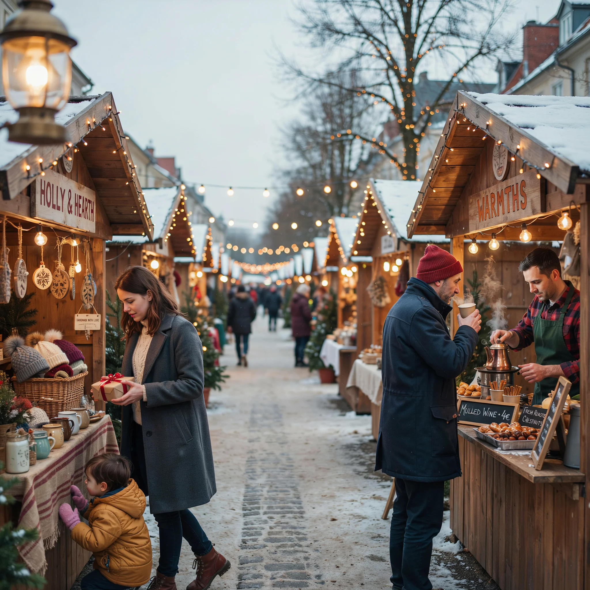 winter market stalls