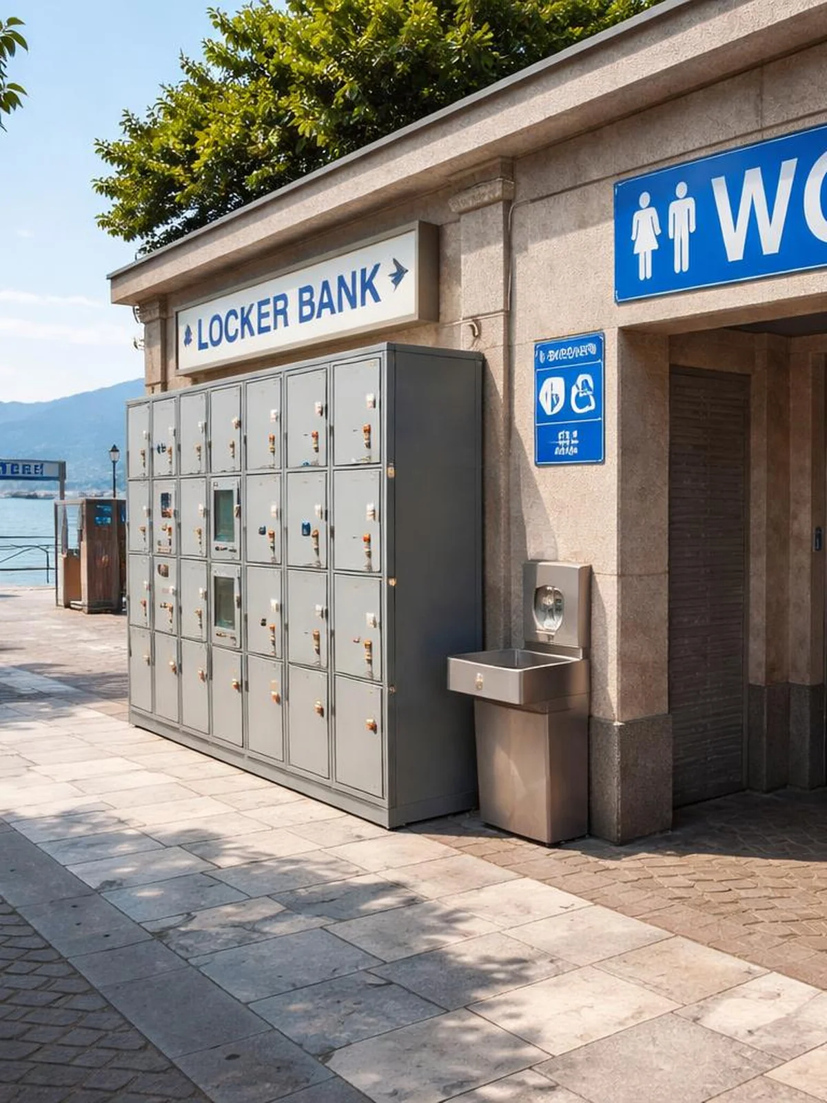 Restroom and Lockers - isola bella travel guide