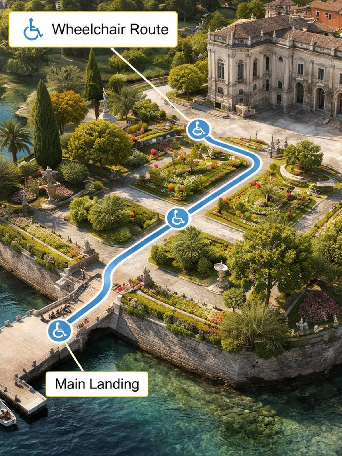 Wheelchair Route Map - isola bella travel guide