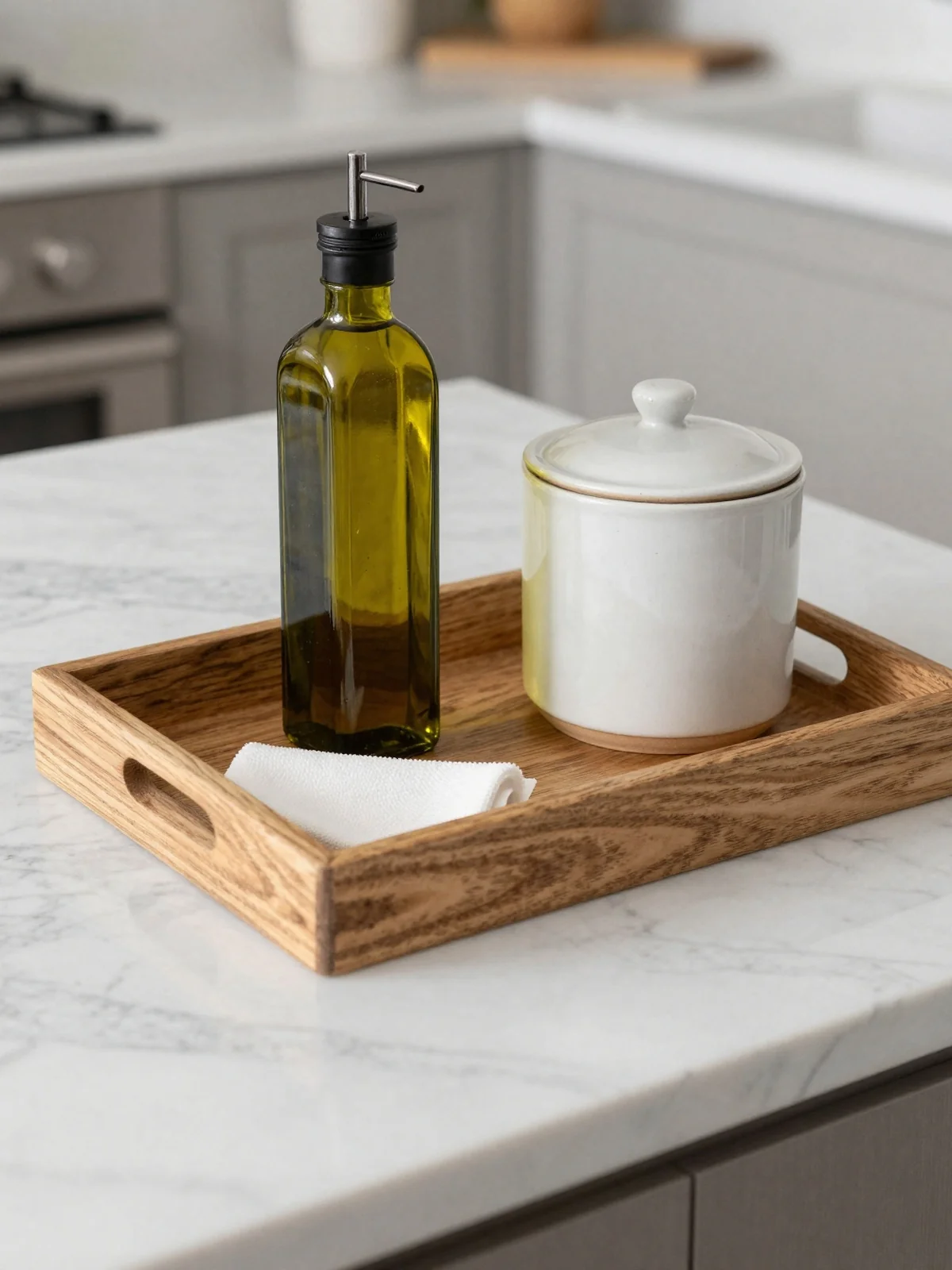 Cleaning-First Styling - kitchen counter styling ideas