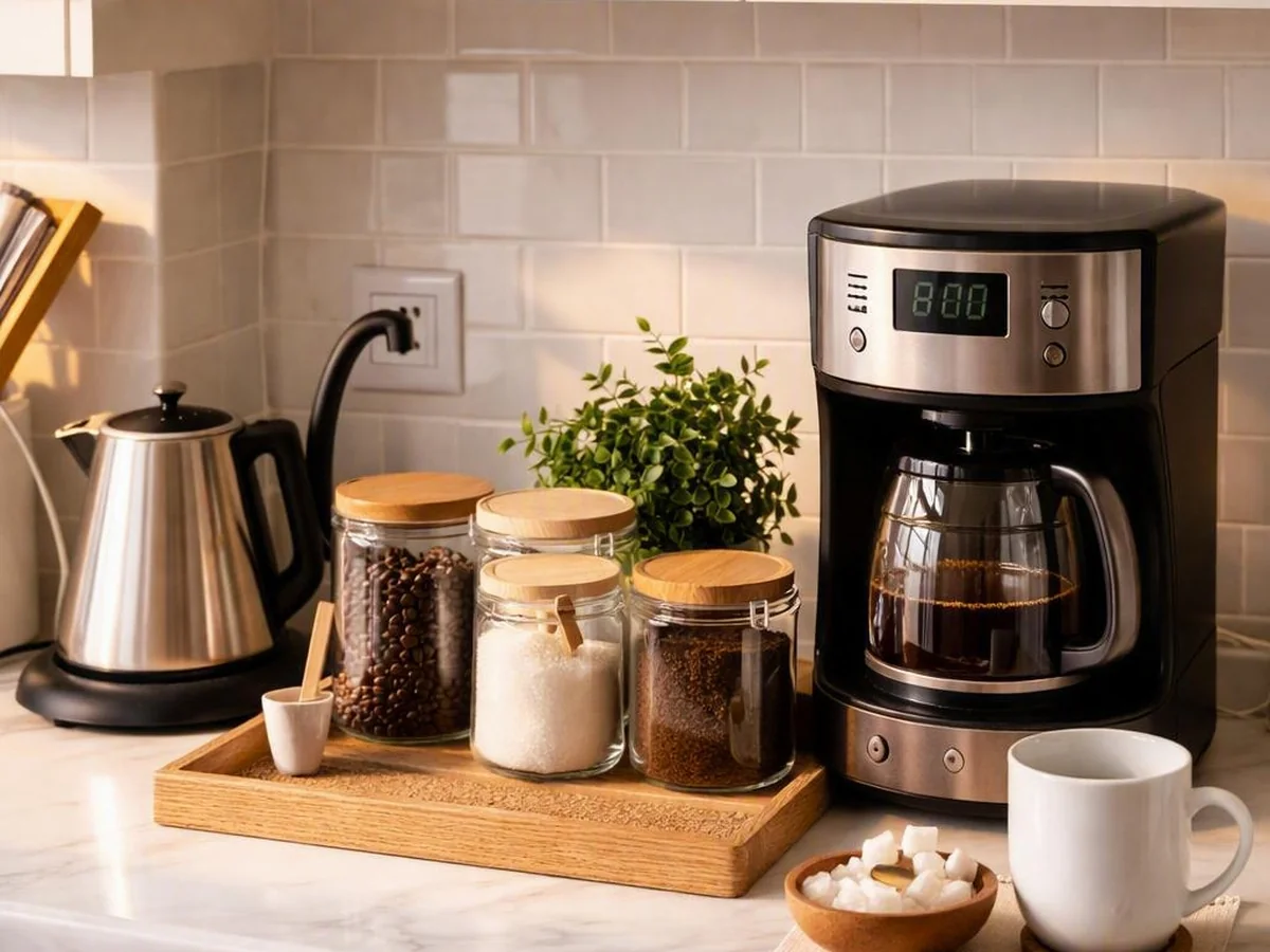 Coffee Station Setup - kitchen counter styling ideas