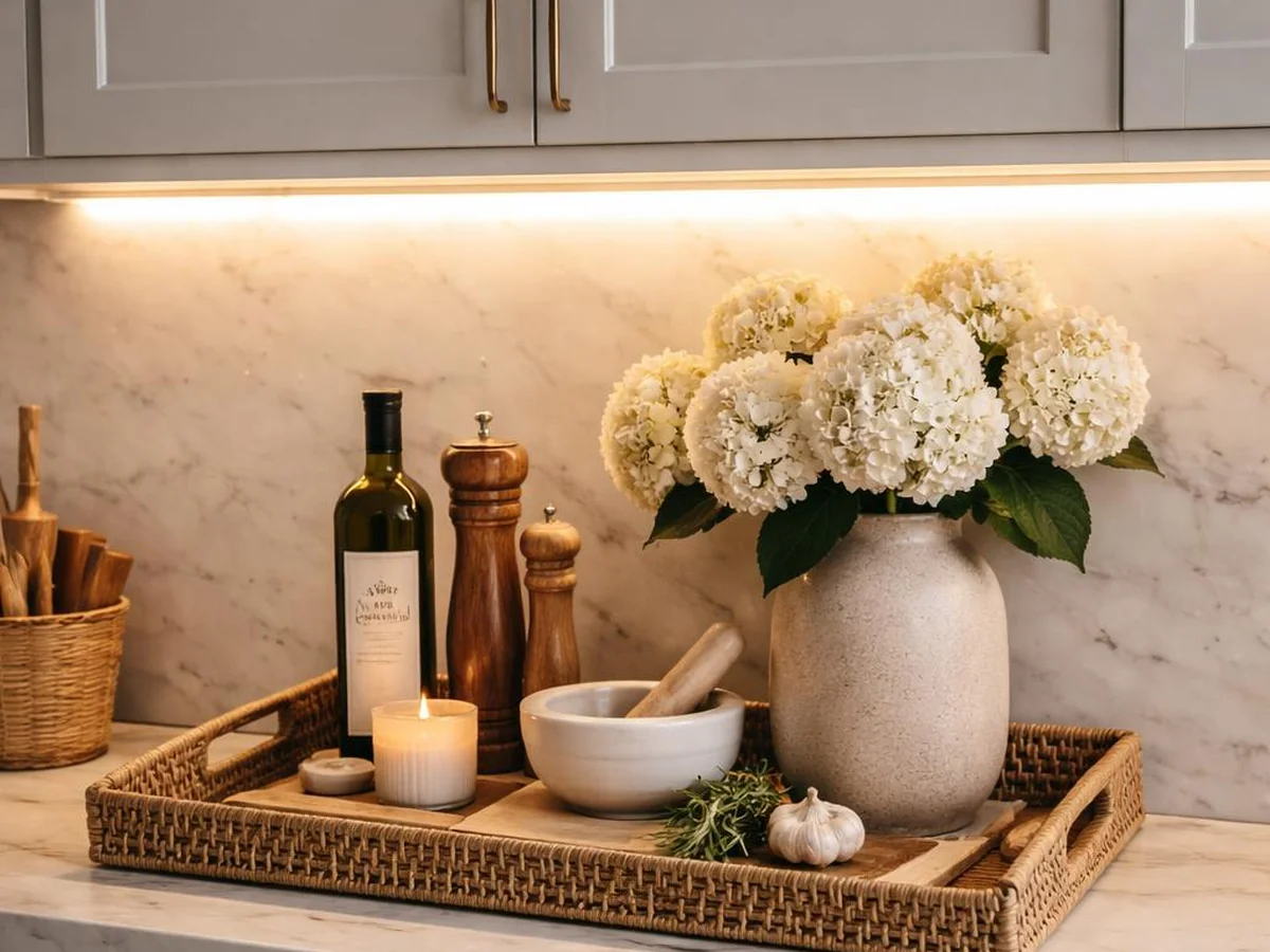 Lighting Accent Strip - kitchen counter styling ideas