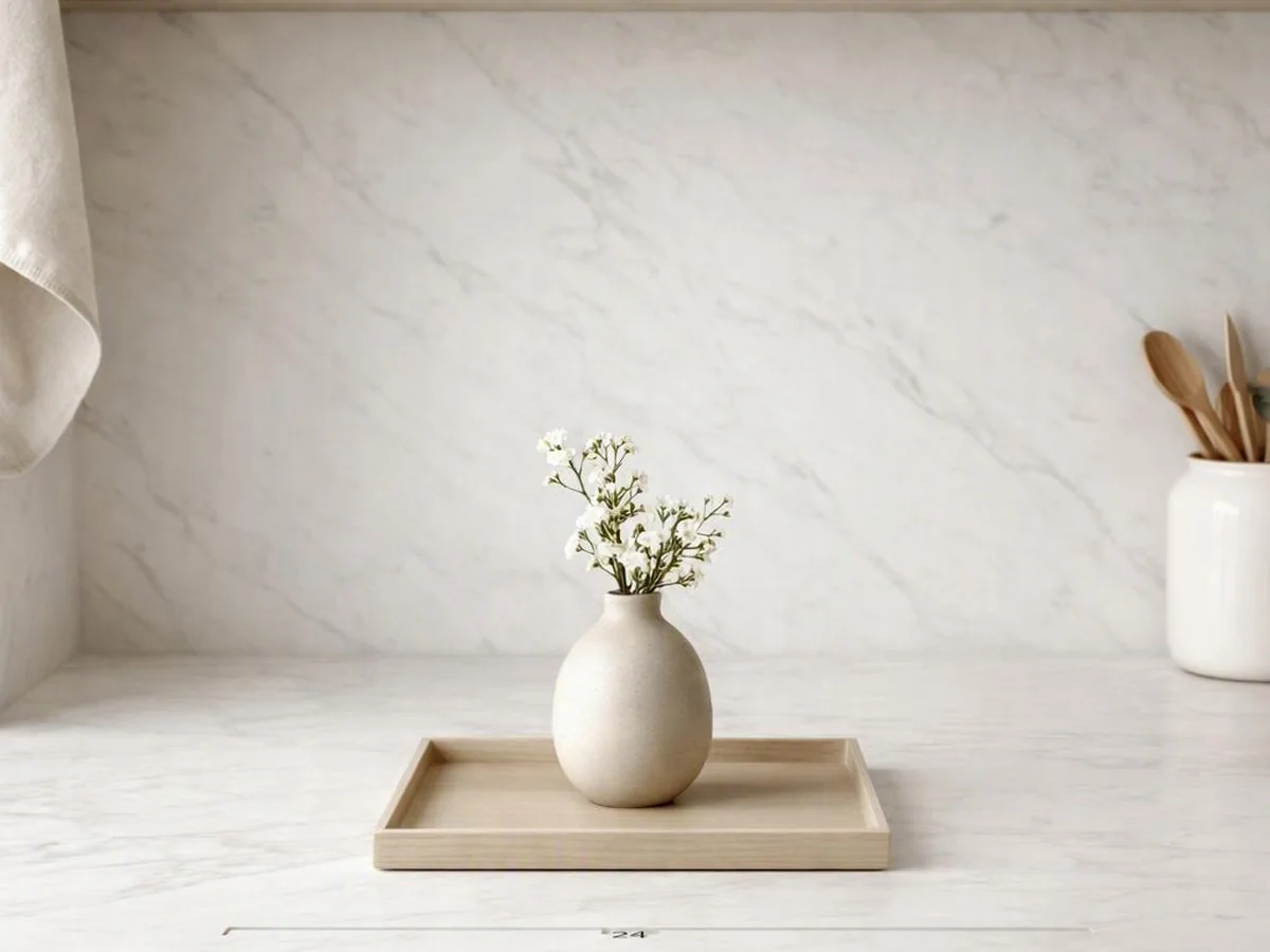 Minimal Tray Vignette - kitchen counter styling ideas