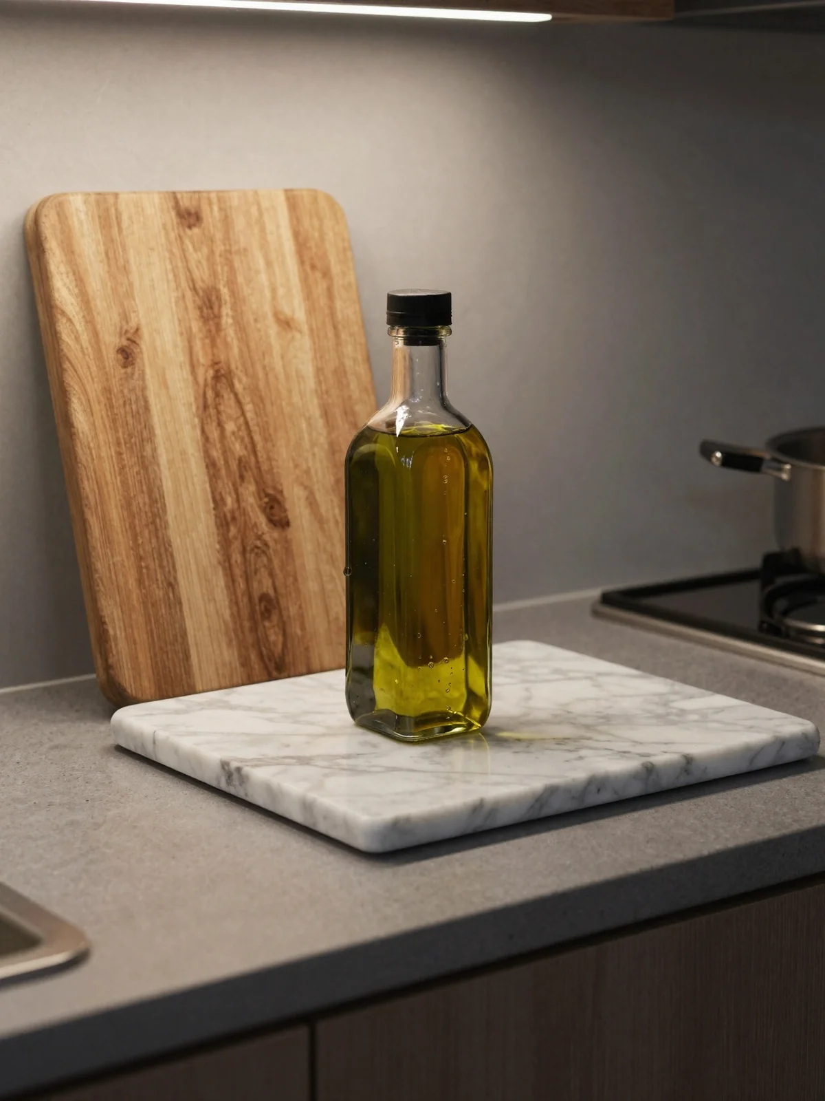 Olive Oil Dispenser - kitchen counter styling ideas