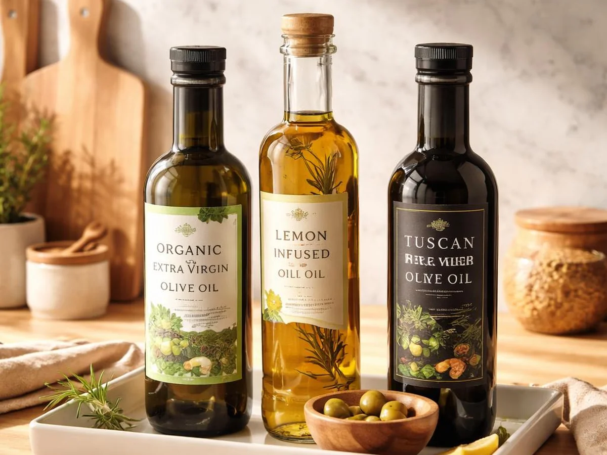 Olive Oil Trio - kitchen counter styling ideas
