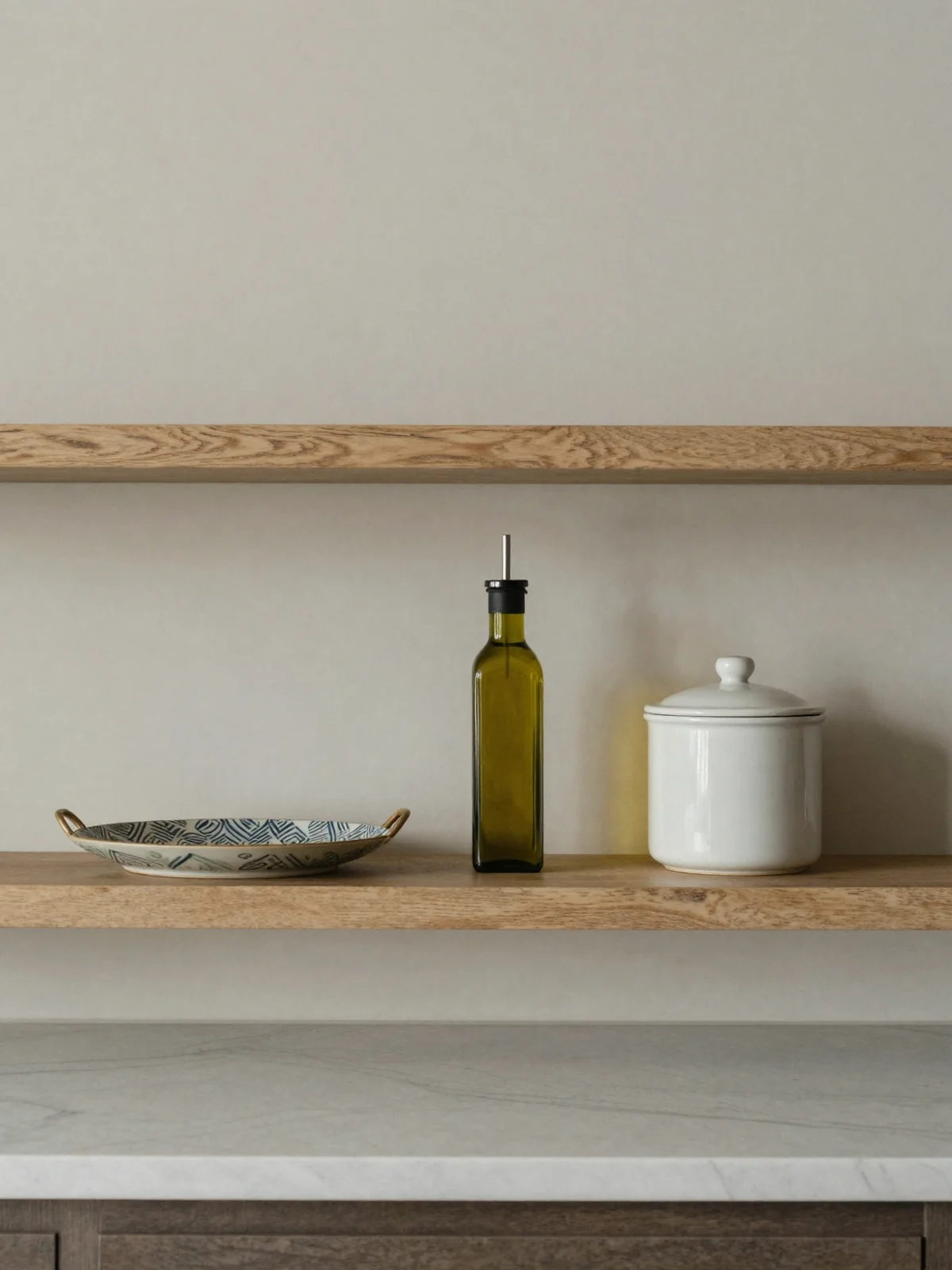 Open Shelving Display - kitchen counter styling ideas