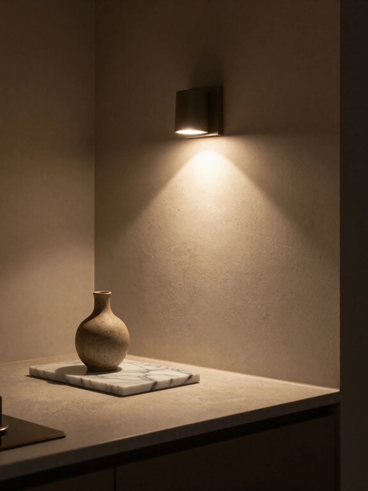 Sconce Accent - kitchen counter styling ideas