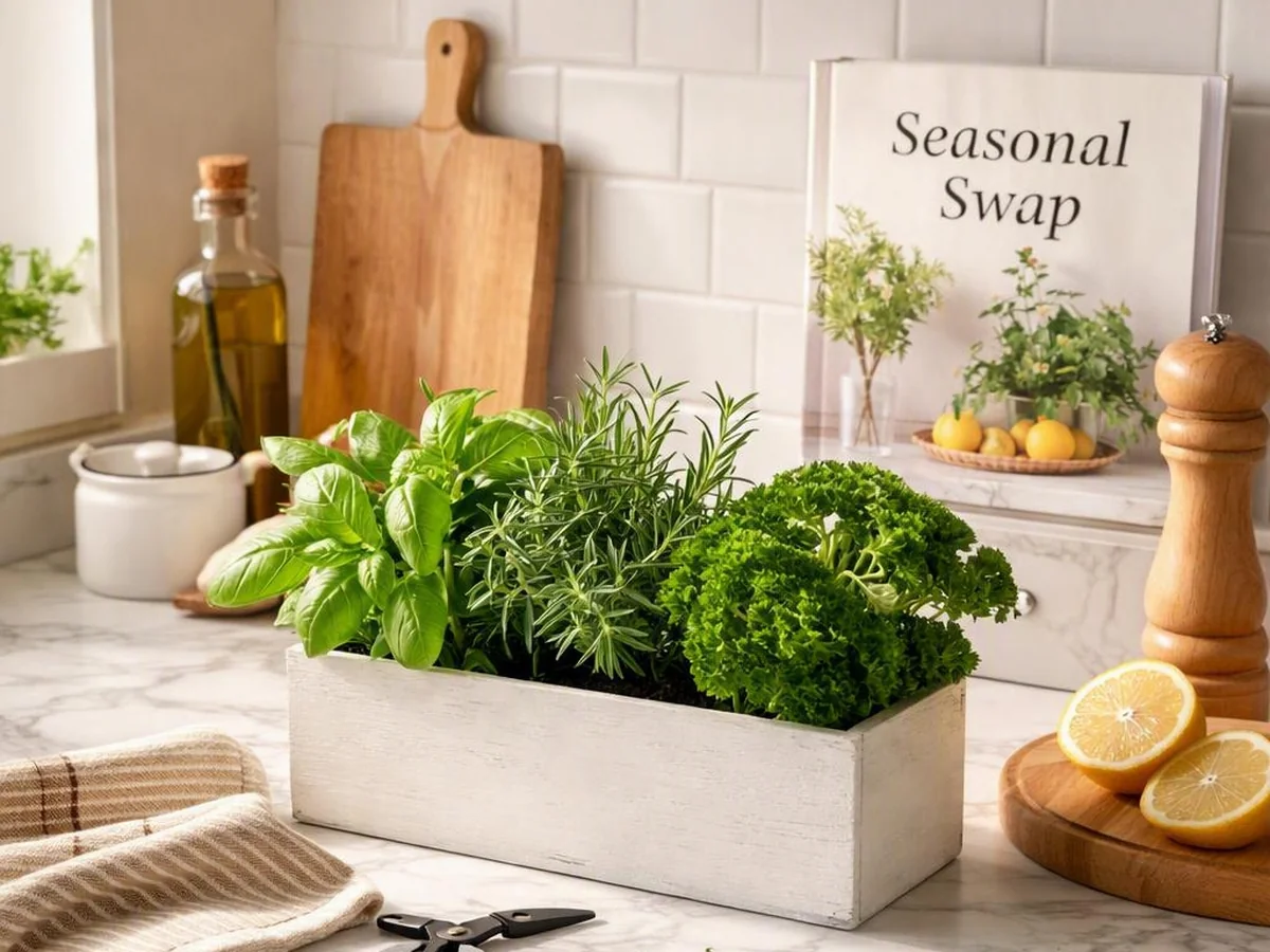 Seasonal Swap Routine - kitchen counter styling ideas