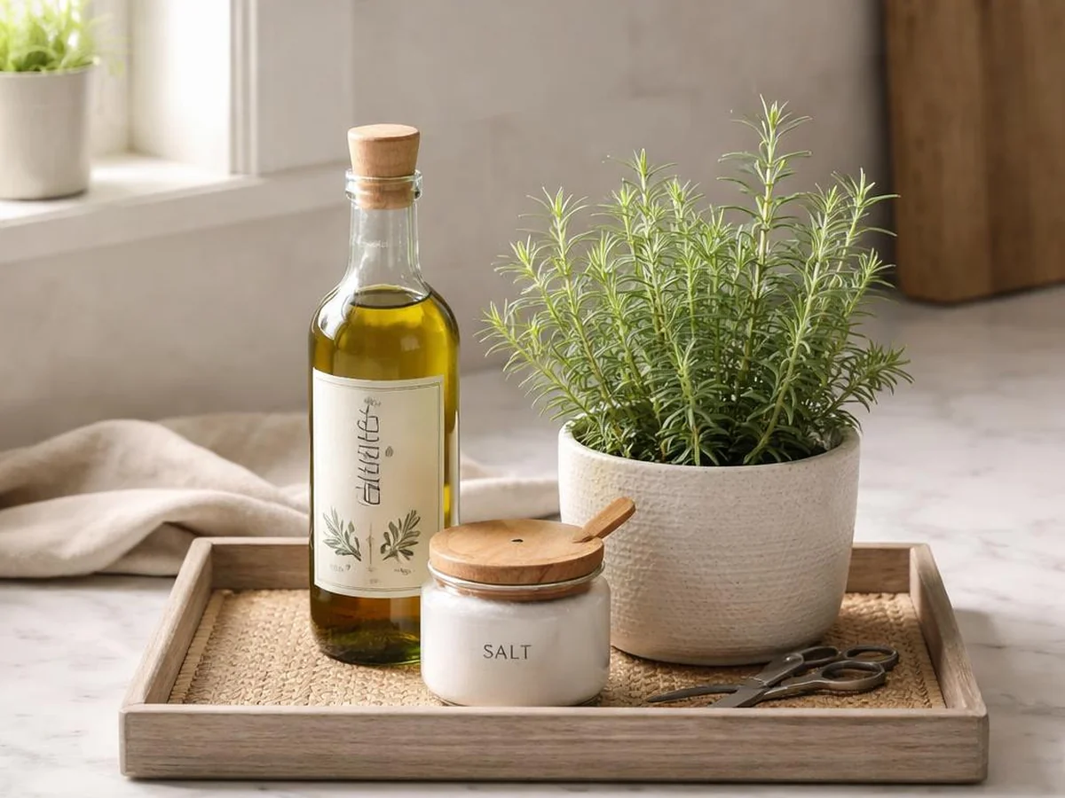 Single Tray Styling - kitchen counter styling ideas
