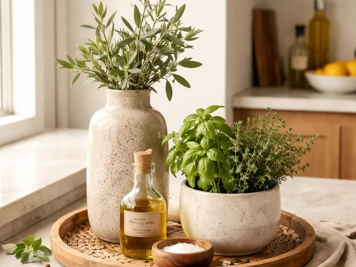 Varying-Height Accessory Group - kitchen counter styling ideas