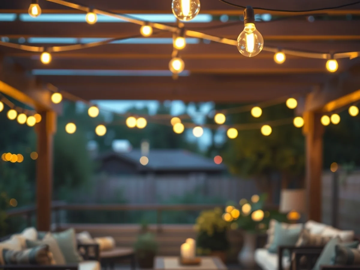 Ambient String Lighting - outdoor living room ideas