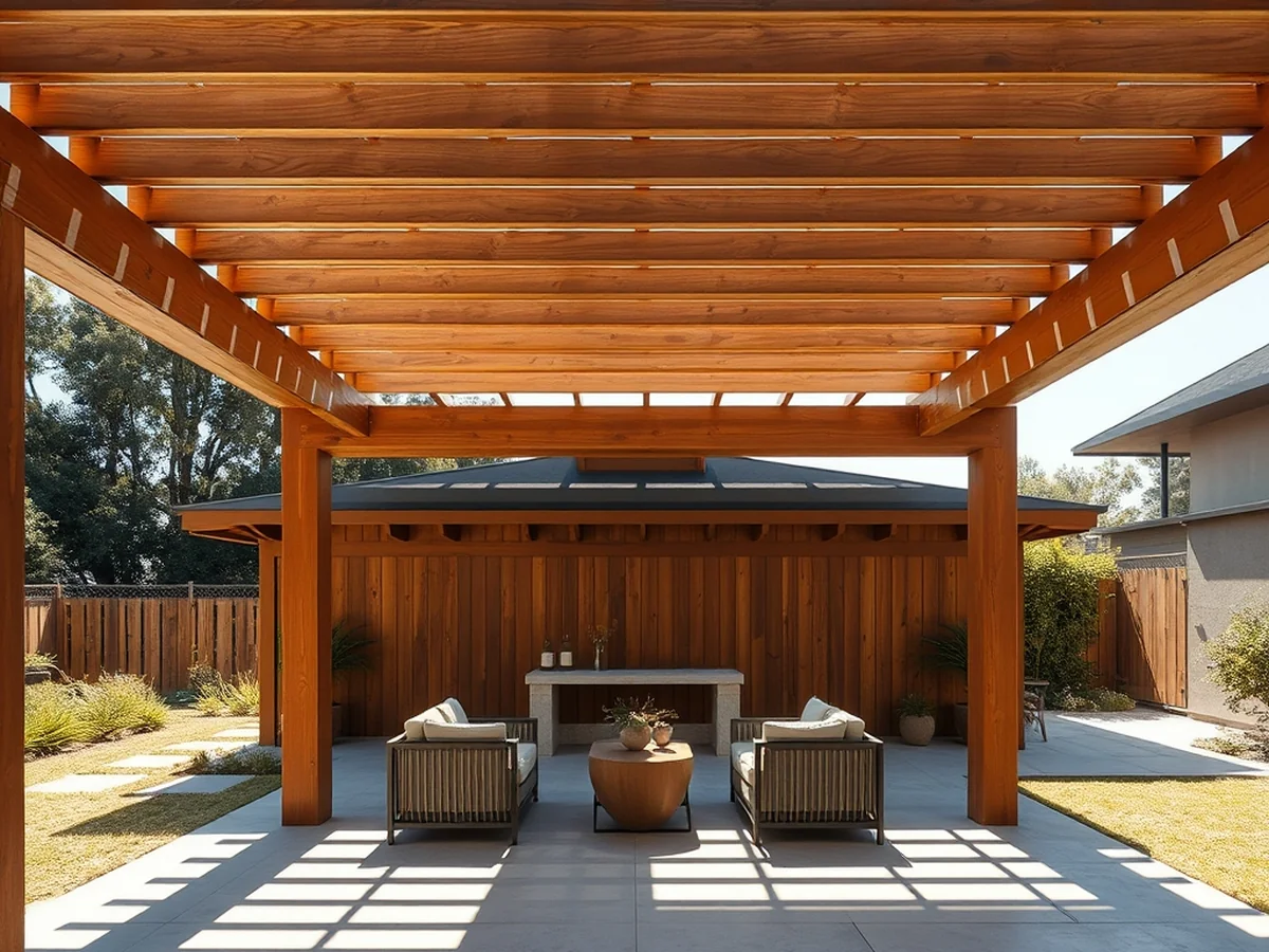 Covered Pergola Structures - outdoor living room ideas