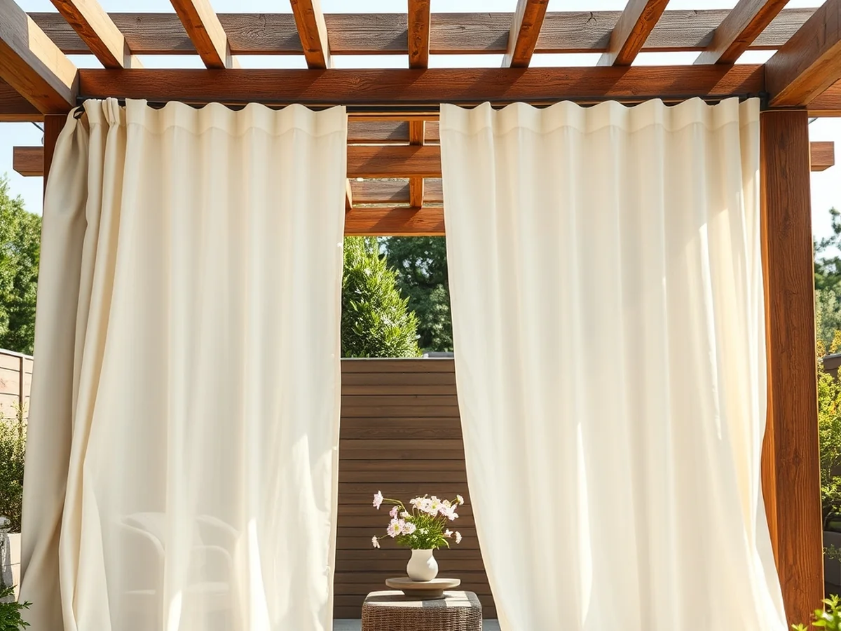 Flowing Outdoor Curtains - outdoor living room ideas