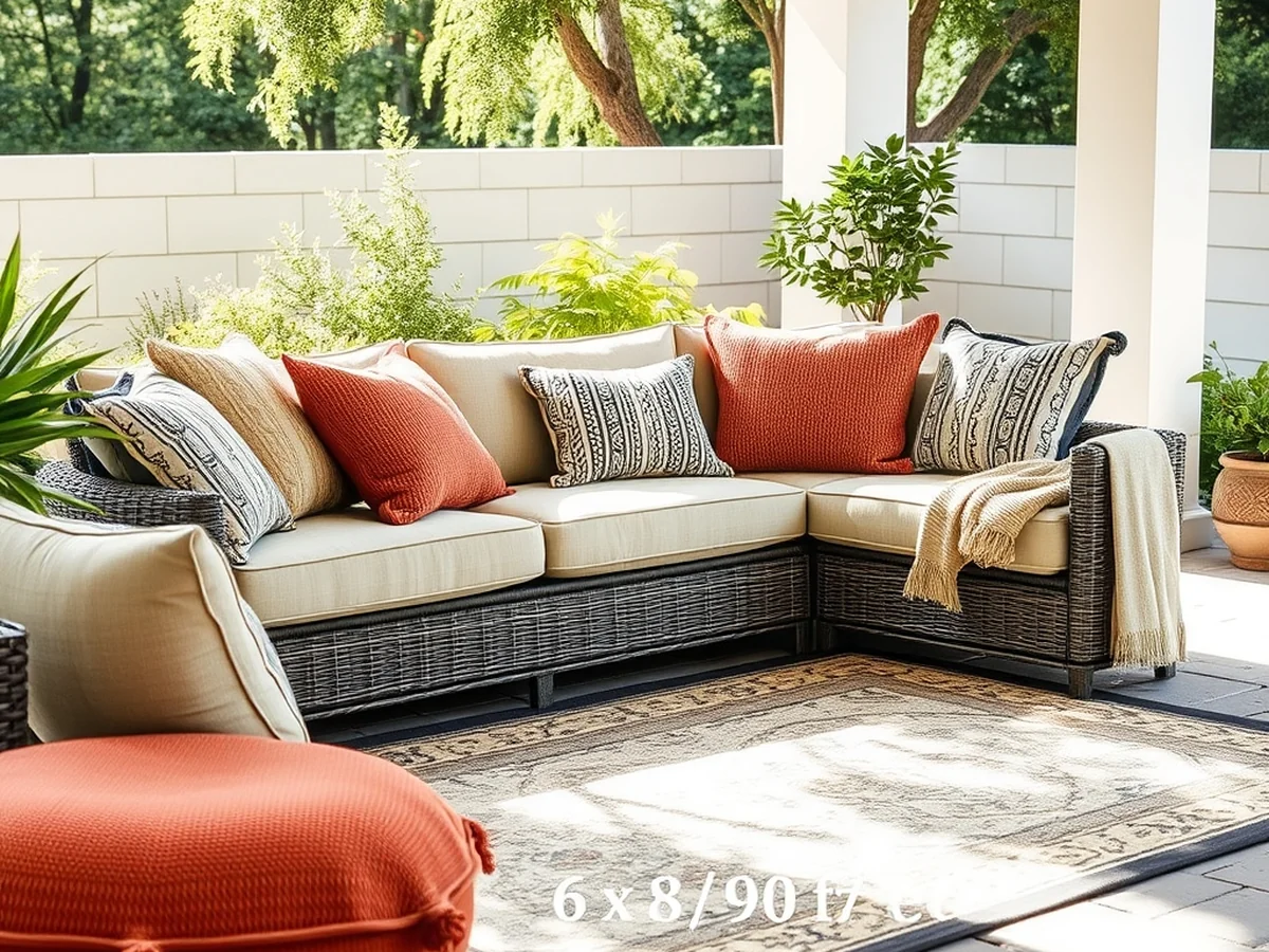 Layered Outdoor Textiles - outdoor living room ideas