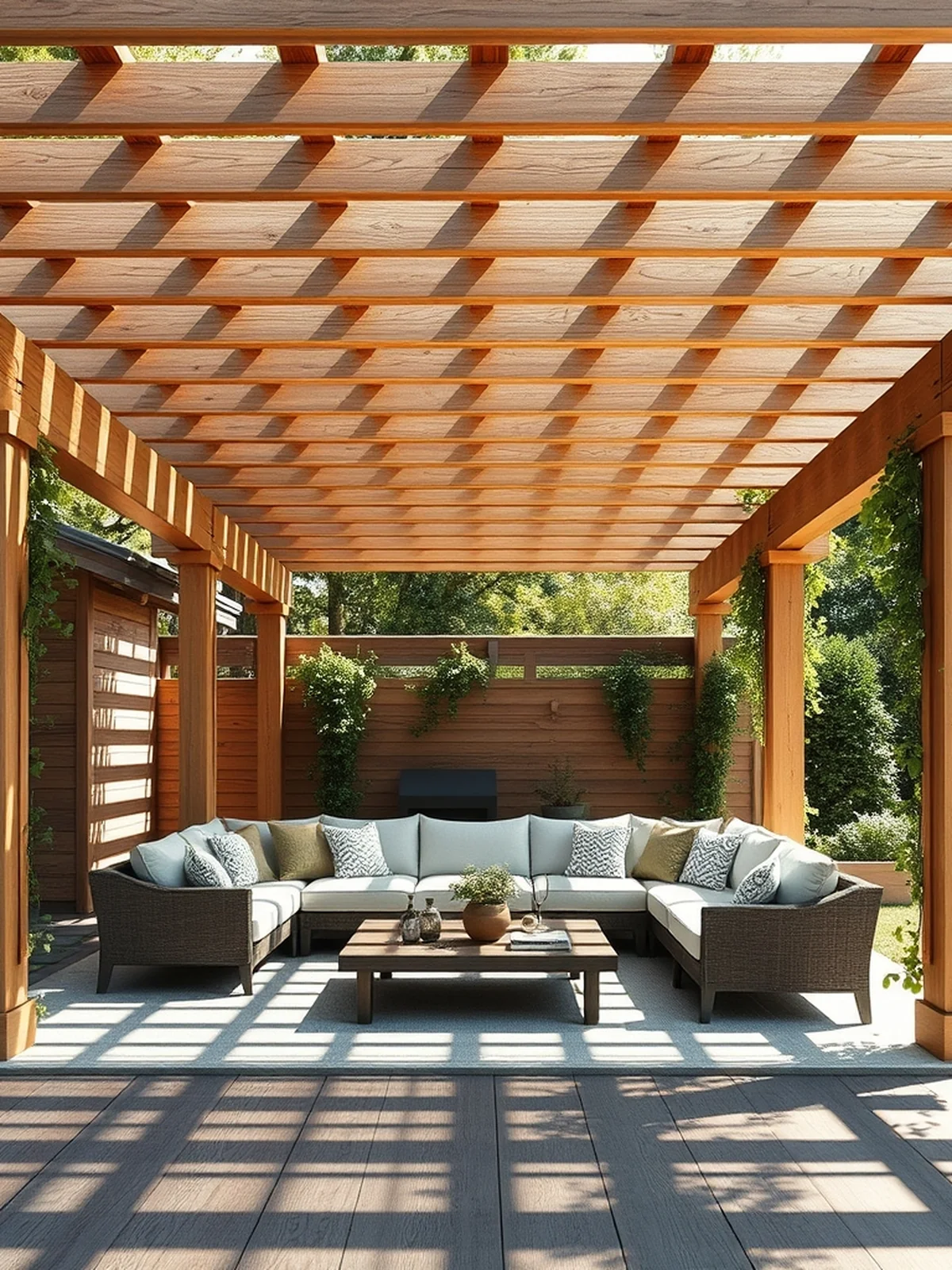 Pergola Living Area - outdoor living room ideas