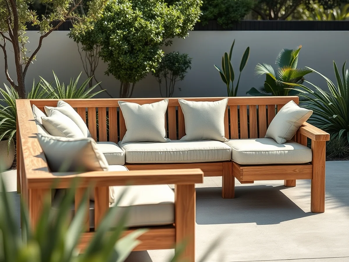 Weatherproof Teak Seating - outdoor living room ideas