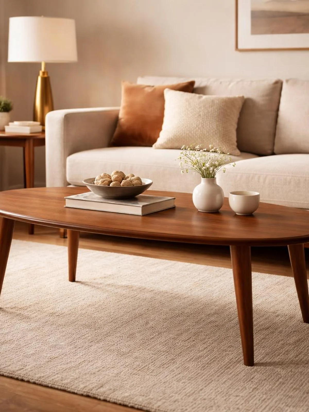 Walnut Oval Coffee Table - Retro Coffee Table Ideas